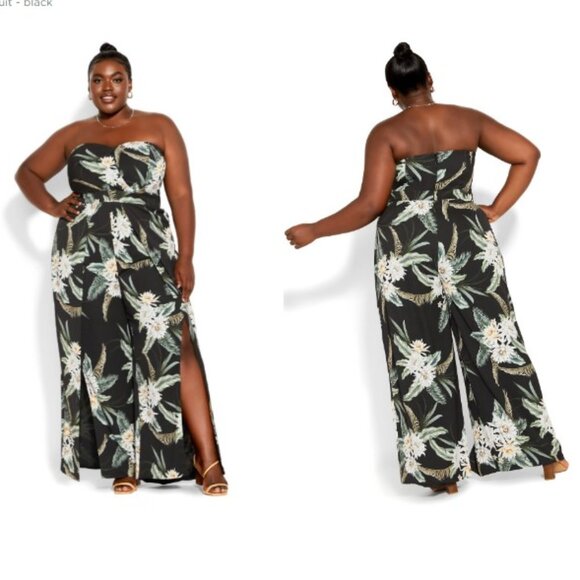 City Chic Tropic Jumpsuit - Picture 1 of 3